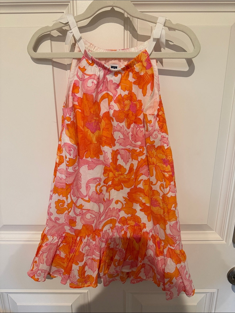 Janie and Jack Pink & Orange Floral Halter Sundress size 5